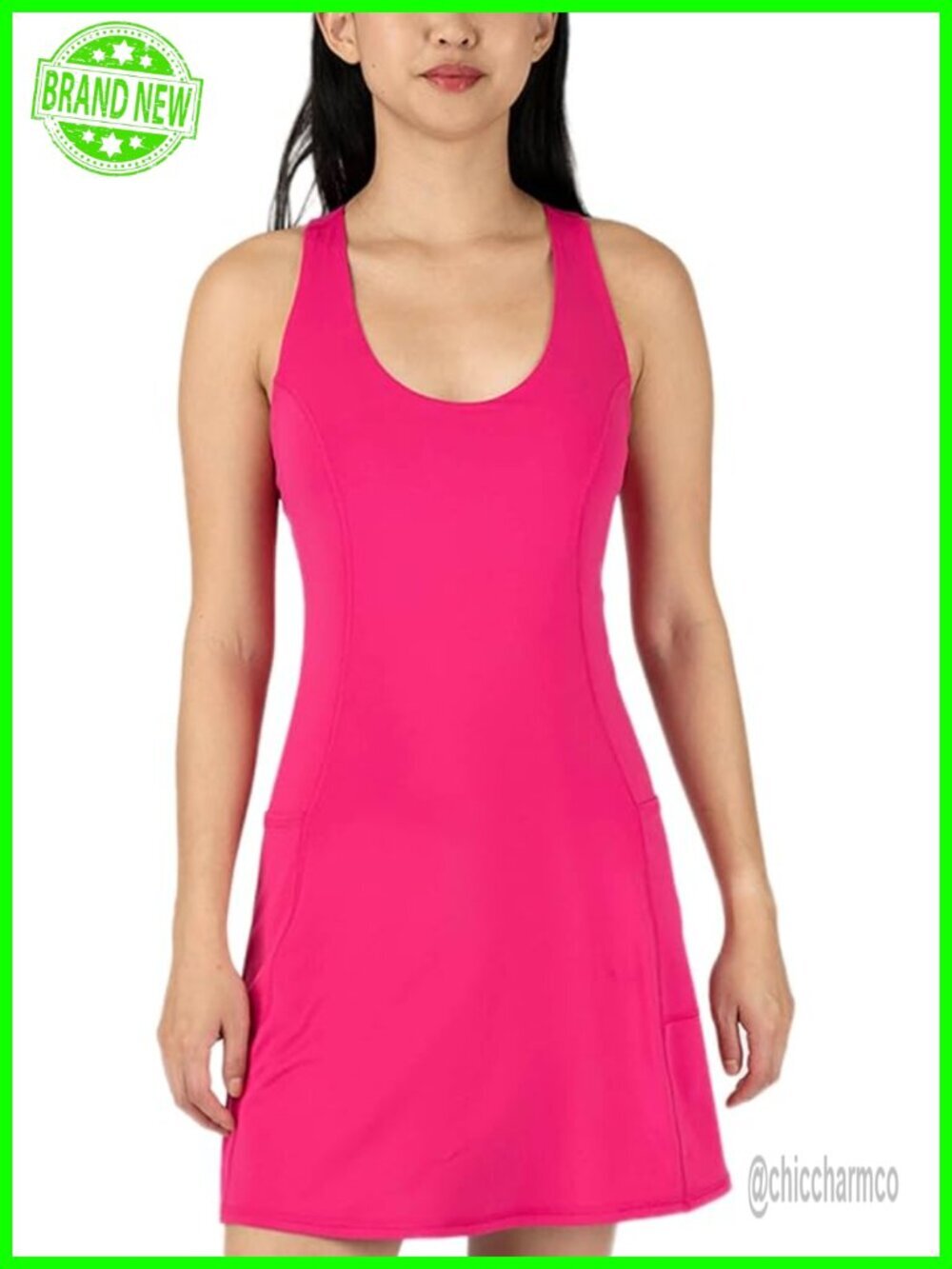 Airlux Courtside Utility Dress with Built-in Bra, Nylon Spandex Blend,